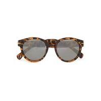 mens black round tortoiseshell mirrored sunglasses black