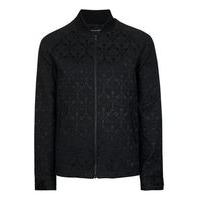 mens rogues of london black patterned smart bomber jacket black