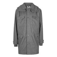 mens mid grey grey bonded wool blend parka mid grey