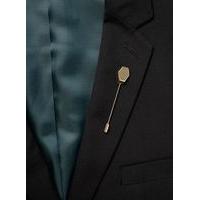 Mens Metallic Gold Look Hexagon Lapel Pin*, Metallic