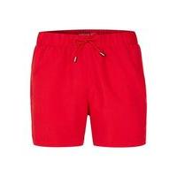 Mens Red Embroidery Swim Shorts, Red