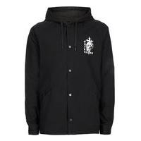 Mens QUIKSILVER Black Hooded Coach Jacket, Black