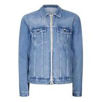 Mens Blue LTD Light Wash Denim Trucker Jacket, Blue