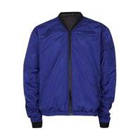 Mens AAA Black and Blue Reversible Bomber Jacket, Black