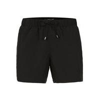 Mens Black Embroidered Logo Swim Shorts, Black