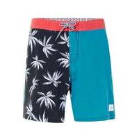 Mens GLOBE Red, Blue and Black Palms Print Shorts*, Blue