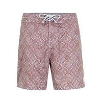 Mens Brown GLOBE Dark Pink Geo Print Shorts*, Brown