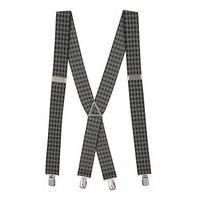 mens silver grid check braces silver