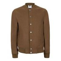 mens brown camel varsity bomber jacket brown