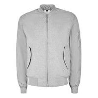 mens grey wool blend contrast sleeve bomber jacket grey