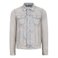 mens grey acid wash denim jacket grey