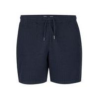 Mens Navy Seersucker Pull On Shorts, Navy