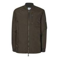 Mens Green LTD Khaki Faux Shearling Lined Bomber Jacket, Green