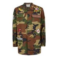 Mens Green TOPMAN FINDS Khaki Camouflage Patch Jacket, Green