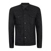 Mens Black ANTIOCH Coated Denim Jacket*, Black