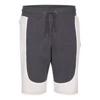 mens cream jog on grey panel shorts cream