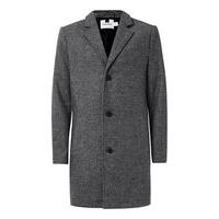 mens mid grey grey salt and pepper wool mix overcoat mid grey