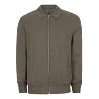 Mens Green Khaki Tencel Smart Coach Jacket, Green