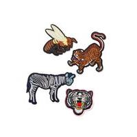 mens multi animal iron on badge set multi