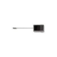 Mens Black Silver Look Trapped Stone Lapel Pin*, Black