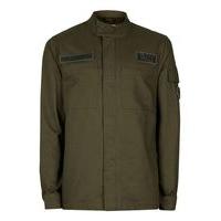 Mens Green Khaki Badged M65 Jacket, Green