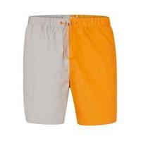 mens multi grey orange cut and sew swim shorts multi