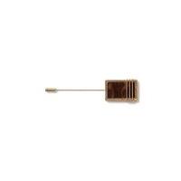 Mens Brown Gold Look Trapped Stone Lapel Pin*, Brown