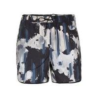 Mens Black Floral Runner Shorts, Black