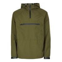 Mens Green Khaki Overhead Half Zip Jacket, Green