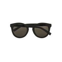 mens black rubberised round sunglasses black