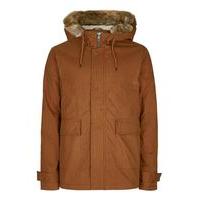 mens orange rust short parka orange