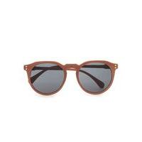 mens brown rubberised round sunglasses brown