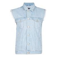 Mens Blue ANTIOCH Western Style Denim Gilet*, Blue