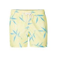 mens yellow and blue floral print swim shorts yellow