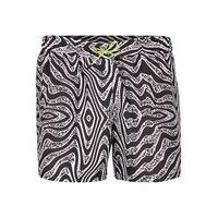 mens black and white distortion print swim shorts black