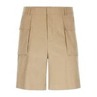 mens brown stone tencel bellow pocket smart shorts brown