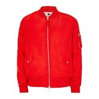 Mens Red and White Stripe MA1 Bomber Jacket, Red