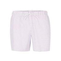 Mens Pink Stripe Spliced Swim Shorts, Pink