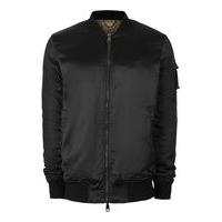 Mens STUDIO 53 Black Satin Bomber Jacket*, Black