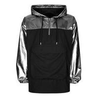 mens silver jaded metallic half zip windbreaker silver