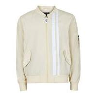Mens Brown SIMPLE CLOTHING Stone Stripe Bomber Jacket*, Brown