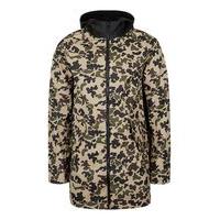 Mens Green CONVERSE Camo Water Repellent Fishtail Parka with Contrast Hood, Green