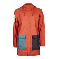 Mens Multi RAINS Orange Contrast Pocket Raincoat, Multi