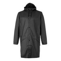 Mens RAINS Black Long Raincoat, Black