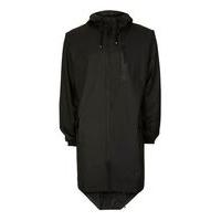 mens rains black long parka raincoat black