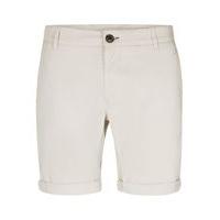 Mens Brown SELECTED HOMME Off White Cotton Shorts, Brown