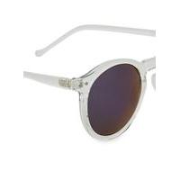 mens white selected homme blue lens round sunglasses white