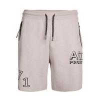 Mens Grey Print Jersey Shorts, Grey