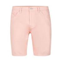 mens pink peach slim denim shorts pink