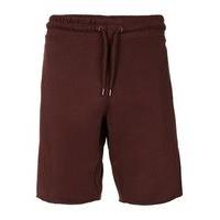 Mens Chocolate Brown Raw Jersey Shorts, Brown